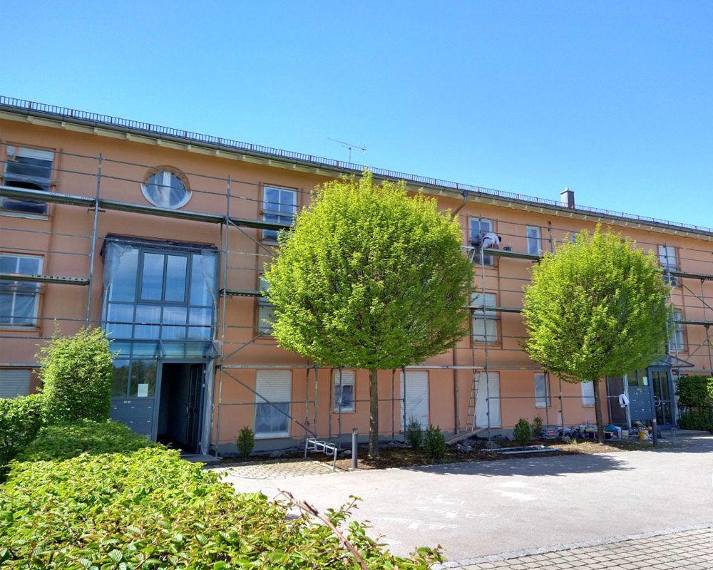 Haus mit Gerüst